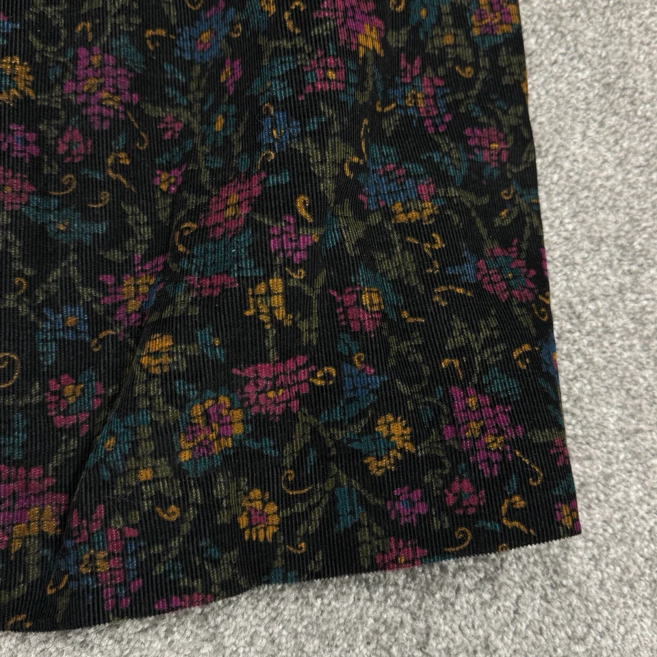 Vintage LL Bean Skirt Women 8 Small 80s Floral Patterned USA Outdoors Corduroy - Image 2 of 4