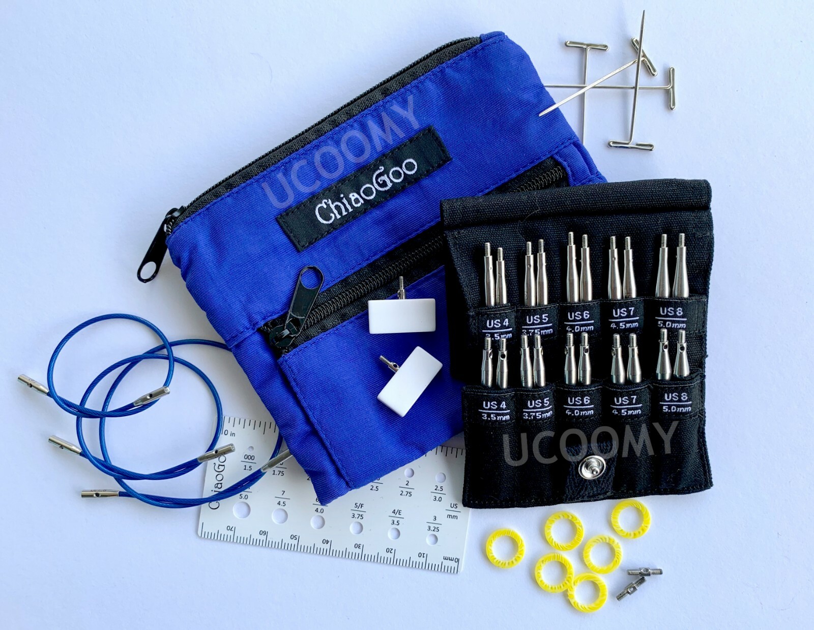 ChiaoGoo TWIST BLUE Shorties Set Interchangeable Knitting Needles Set