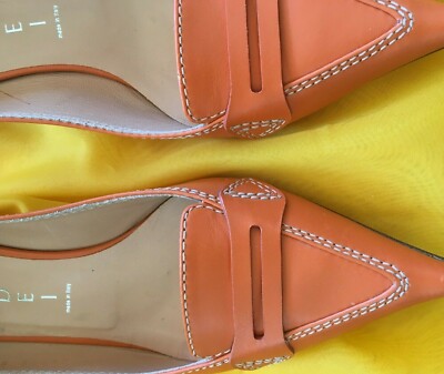 Cesare Casadei Damen Pumps Gr. 36 1/2, (6 1/2), orange, feinstes Leder