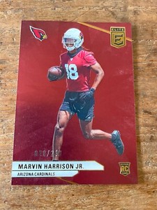 Marvin Harrison Jr. 2024 Elite RED RC #d 28/249 COLOR MATCH Buckeyes Cardinals