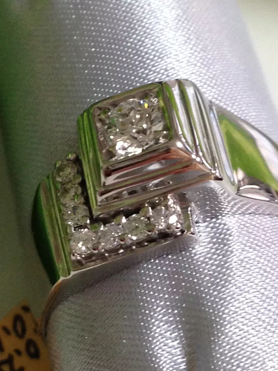 100 % JAPAN PLATINUM Pt 900 STAMPED MEN DIAMOND RING... | eBay