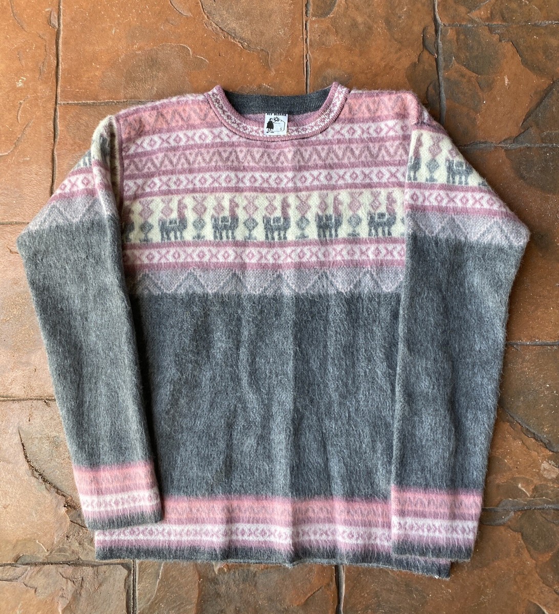 Tejidos Aly Marka Alpaca Llama Novelty Print Sweater Women