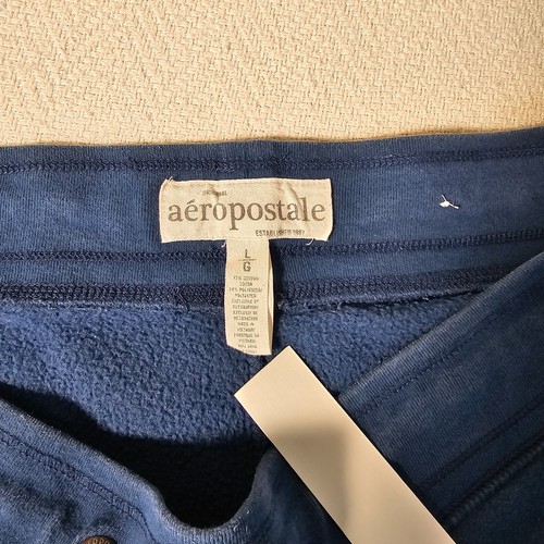 Aeropostale Blue Sweatpants Drawstring Large Loungewear Comfort Varsity 1987 - Picture 4 of 10