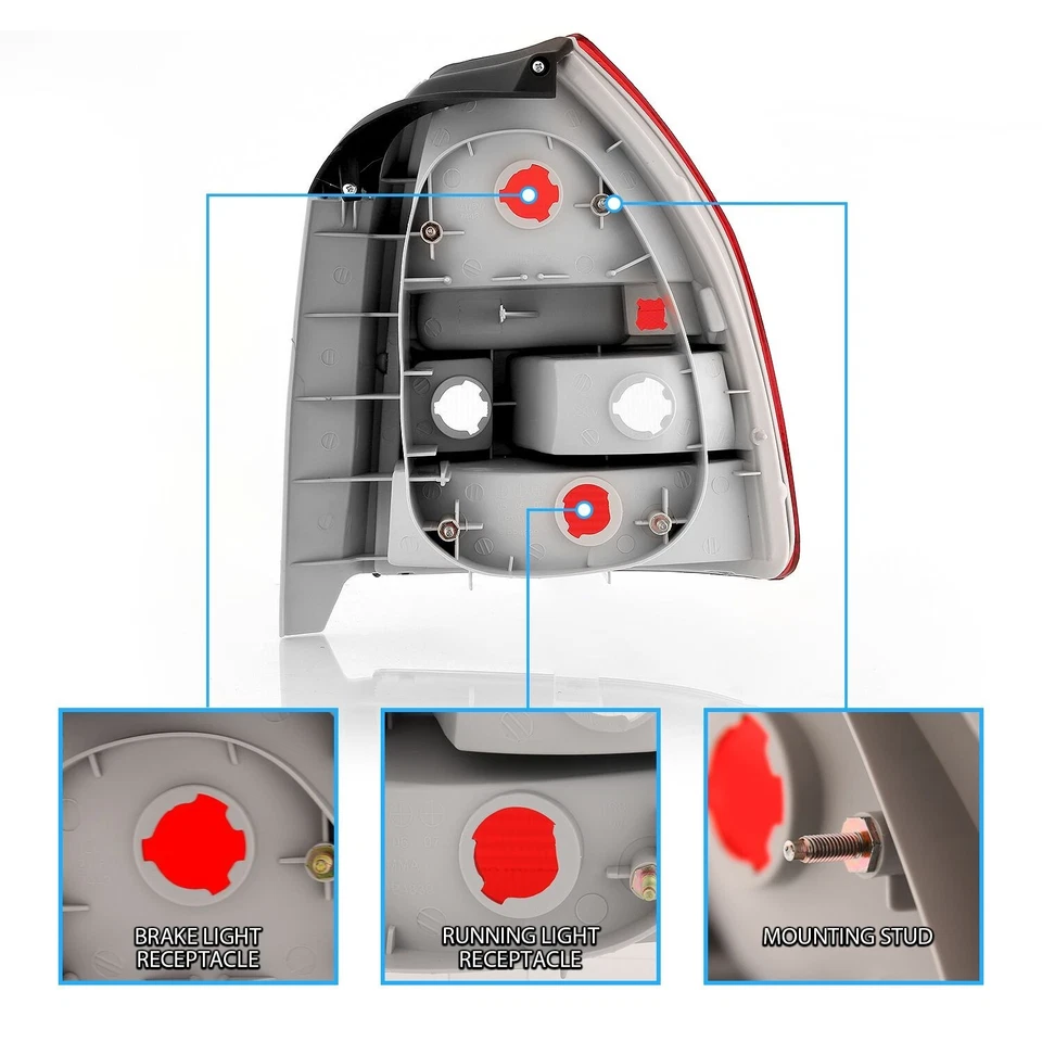 PARA: 96-00 Honda Civic EK Hatch lanternas traseiras traseiras traseiras SI vermelhas/claras EX LX DX 3 Dr - Imagem 2 de 2