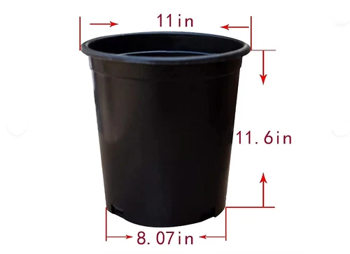 5 Gallon Black Plastic Garden Plant Flower Pot Nursery Containers (Set of 10) - Picture 2 of 9