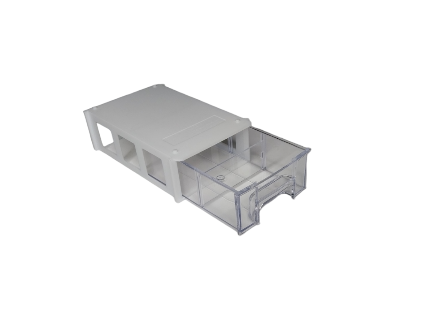 White Stackable Plastic Storage Drawers 150x92x44mm with Removable Compartments
