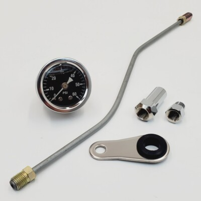 #ad Rocker Box Oil Pressure Gauge Kit w. BLK Gauge for 1984 1999 Harley Big Twin EVO $64.95