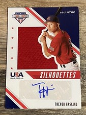 Trevor Haskins 2020 USA Stars & Stripes Silhouettes Jersey Patch AUTO /199