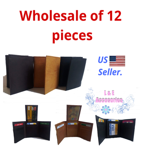 LOTE AL MAYOR CARTERAS DE CUERO PARA TRI-FOLD colores Negro, Beige, Marrón Mix | eBay