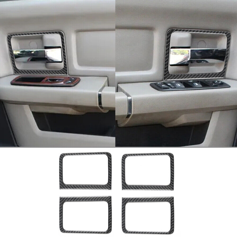 🥇Carbon Fiber Interior Door Handle Accessories Cover Trim For Dodge Challenger - Foto 7