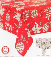 Tovaglia natalizia da 24 posti 140x450 cm. Dis. Palline di Natale. D125