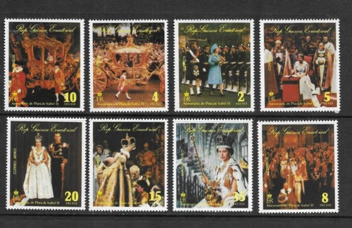 F5131  EQUATORIAL GUINEA  SILVER JUBILEE QUEEN ELIZABETH II SET OF STAMPS