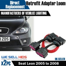 Seat Leon 1p Halogen to Bi Xenon HID Headlight Adapter DRL Wiring Loom Harness