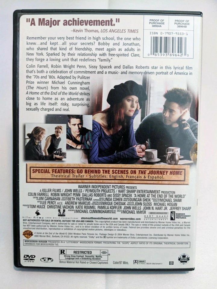 A Home At The End Of The World With Colin Farrell movie DVD  USED - Image 2 of 2