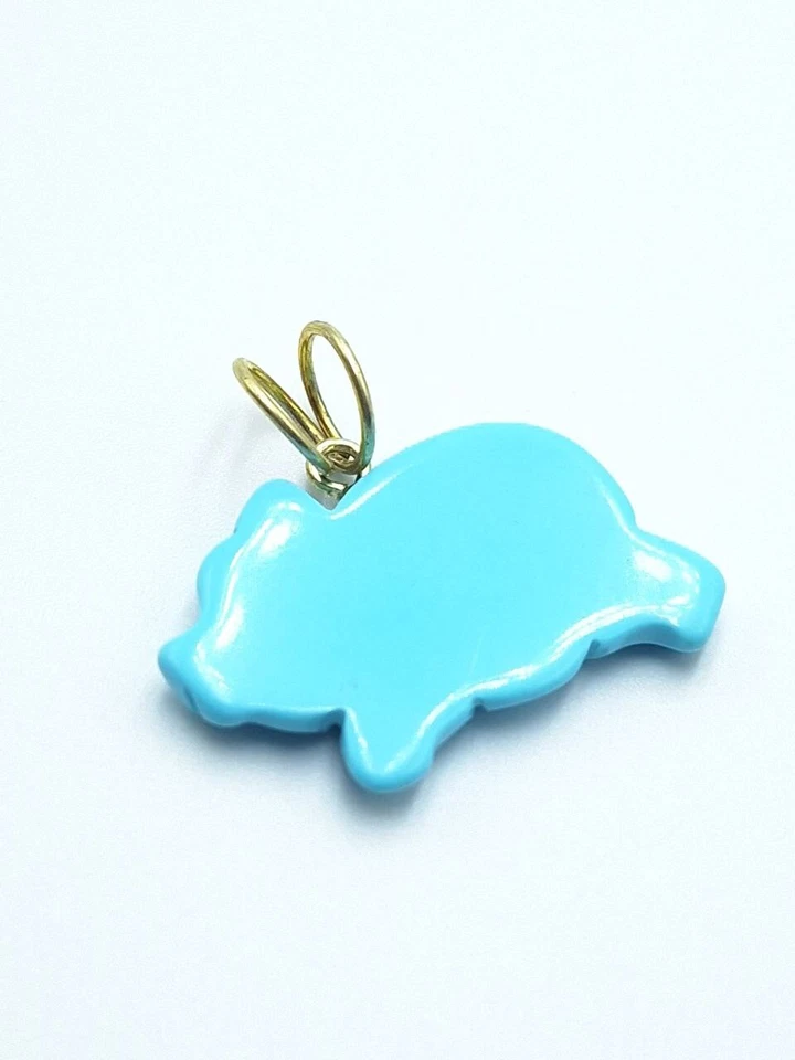 Ciondolo Pasta Di Turchese In Argento 925 Placcato In ORO GIALLO 18 KT  - Immagine 4 di 4