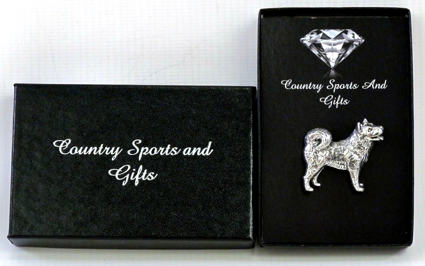 Handmade Husky Pewter Pin Badge Dog Lapel Brooch in Gift Box