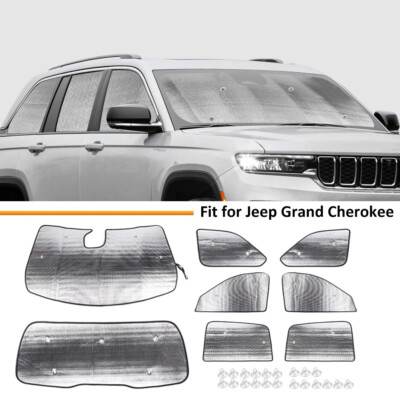 Sun Shade Windshield Full Shield Visor Block Covers Kit For Grand Cherokee 2022+