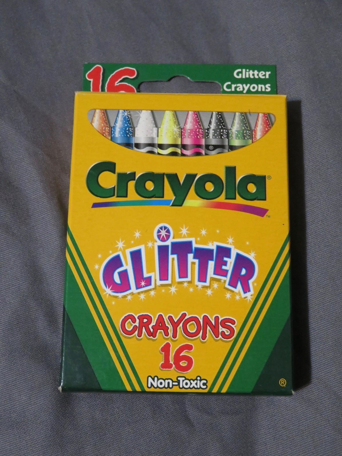 Brand New Vintage Crayola Crayons Unused 16 Ct. Box Original "Glitter