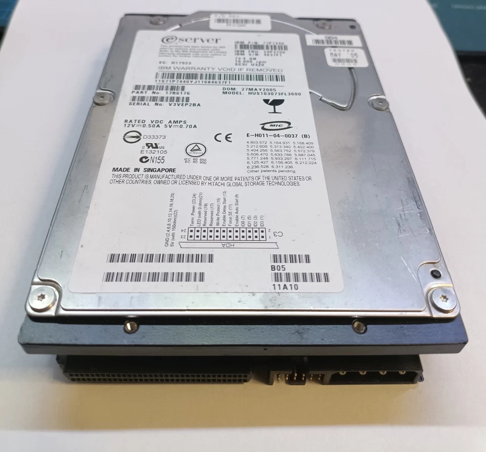 HDD Eserver IBM 71P7440 73Gb SCSI HUS103073FL3600 - Immagine 2 di 3