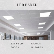 LUXNA LED Deckenleuchte Deckenlampe Panel Rasterleuchte 62x62 Kaltweiß mit Trafo