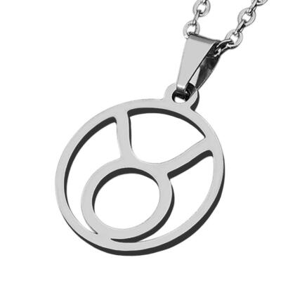 - Sternzeichen-Halskette für Männer Durchmesser 2 cm mit Kette