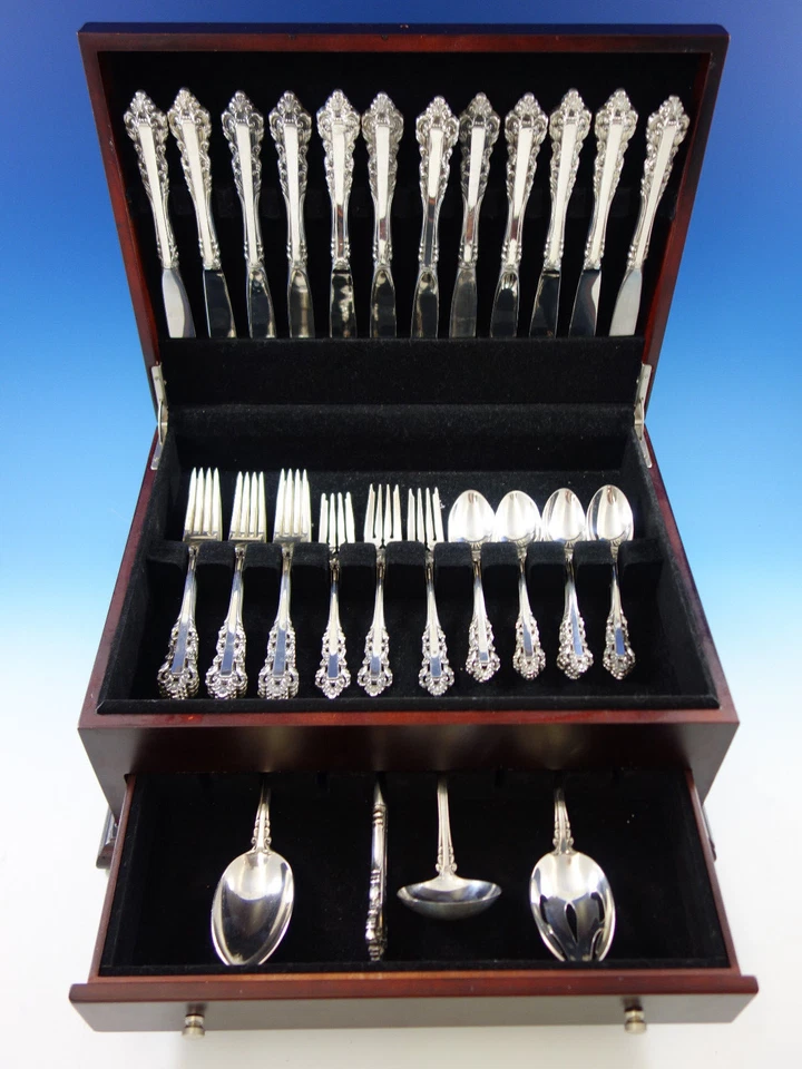 Medici by Gorham (1971) Sterling Silver Flatware Set 12 Service 52 Pieces - Image 2 of 4