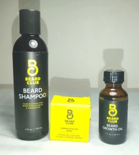 Lot 3 Beard Club - Beard Growth Oil - Beard Shampoo - Derma Roller Head
