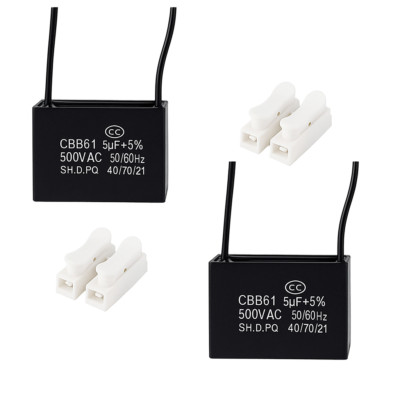 CBB61 Terminal Ceiling Fan Motor Running Rectangle Capacitor 500V 5UF