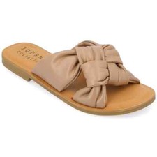 Journee Collection Kianna Flat Sandals 9 -Brown-
