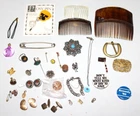 Vintage Big Junk Drawer Lot Womens Boutique Combs Pins Earrings Jewelry Costume