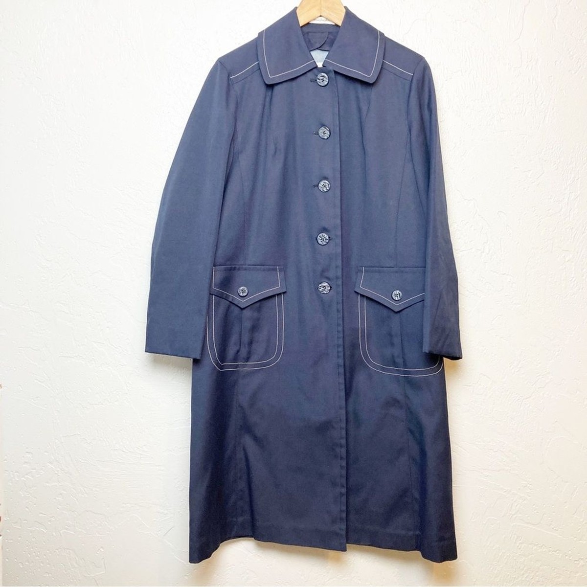 Vintage Misty Harbor Blue Trench Coat sz 12 | eBay
