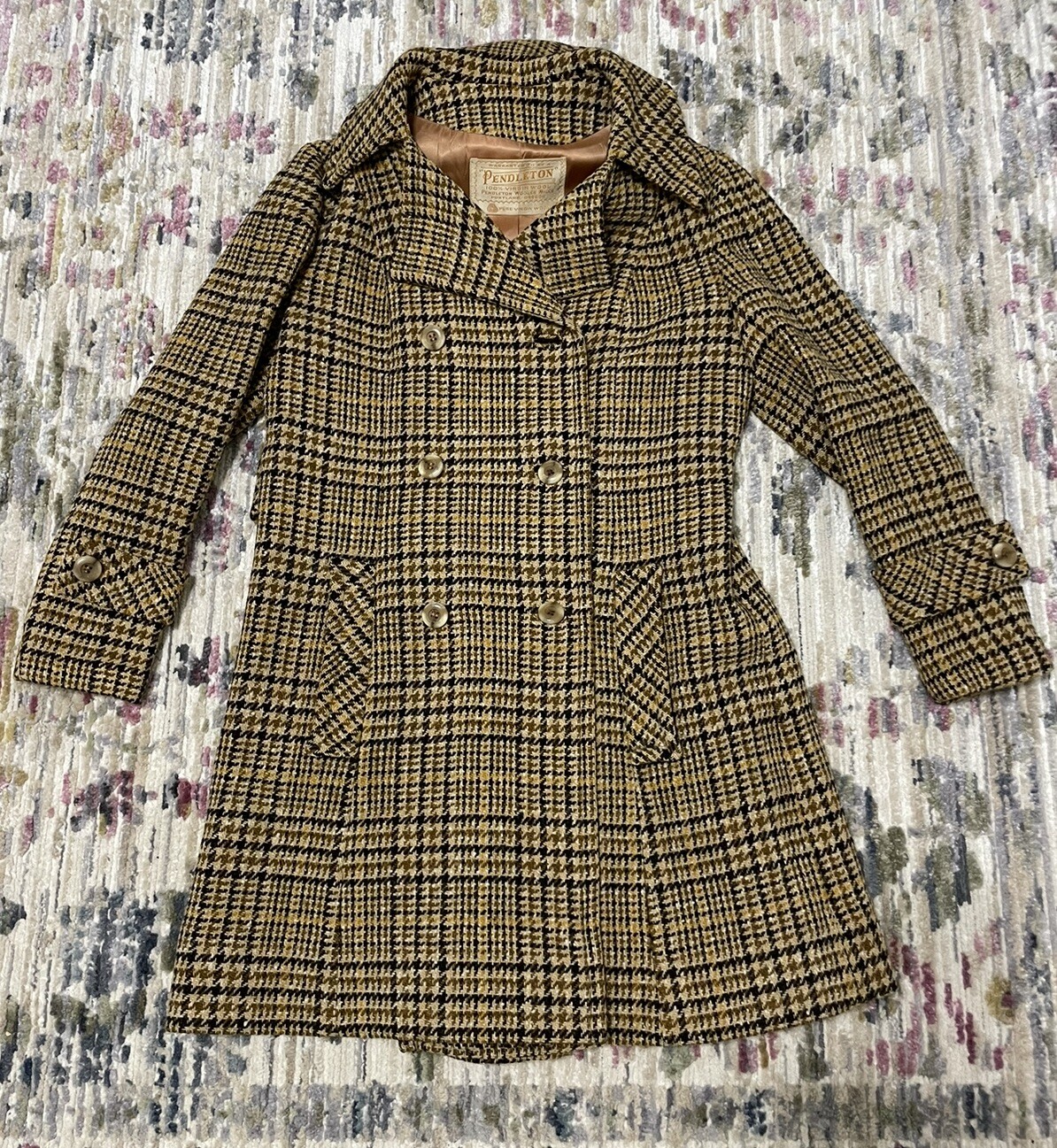 Vintage Pendleton Wool Houndstooth Double Breaste… - image 1