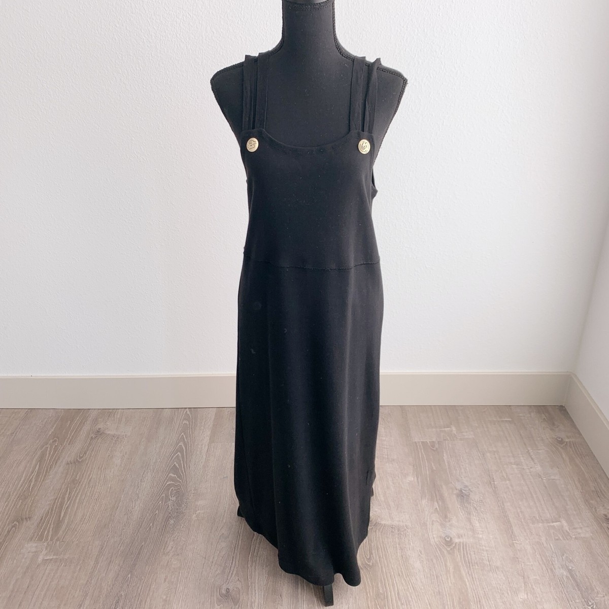 Mia Nola Black Two Strap Cotton Black Sleeveless Dress Jumper Size 1 (4 US)  | eBay