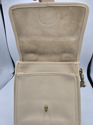 Vintage RARE COLOR Coach Bone Station Bag Purse 5130 Leather | eBay