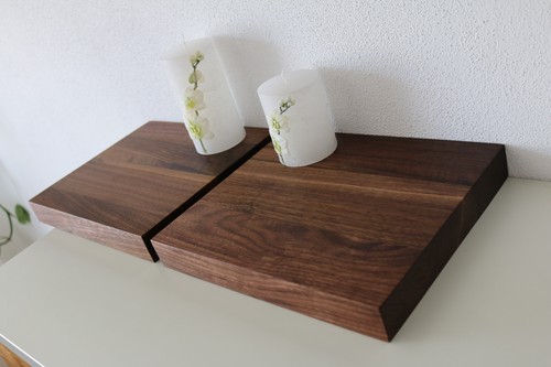 2x Wandboard Nussbaum Massiv Holz Board Regal Steckboard Regalbrett NEU auf Maß - Bild 4 von 12
