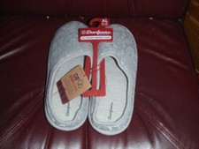 DEARFOAMS GEL INFUSED MEMORY FOAM GRAY FLORAL SLIPPERS SIZE XL 11/12 NWT
