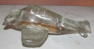 U. S. Fighter Plane Candy Container Holder Clear Victory Glass Jeannette PA