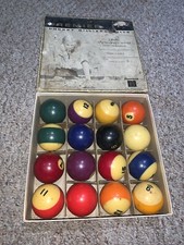 Vintage Brunswick Premier Pocket Billiard Balls With Box Mismatched
