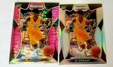 2019-20 PANINI PRIZM RC MT JA MORANT DRAFT #65 SILVER + PINK PULSAR BOTH MINT