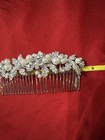 David’s Bridal Delicate Floral Hair Comb Crystals Rhinestones Pearls Glistening — photo 8