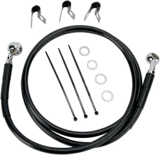 Drag Specialties Extended Stainless Steel Front Brake Line Kit 52 1/4in. Blac...