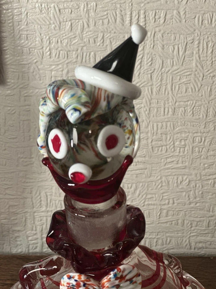 Murano Style Hand Blown Glass Clown Decanter Bottle Stopper Figurine 29cm 1.71kg - Image 4 of 4