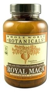 Органическая Королевская мака Whole World Botanicals для лечения менопаузы, 120 капсул