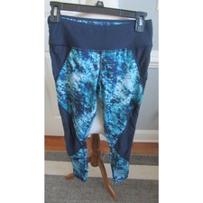 Pink Lotus Women's Blue Geometric Leggings Size Small Made in USA