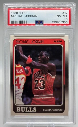 1988 Fleer - Michael Jordan #17 - PSA 8 - Near Mint - Super Clean Card!