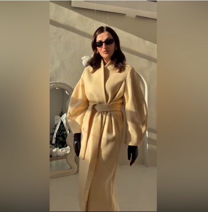 ZARA WOMAN ZW COLLECTION OVERSIZED WOOL BLEND LONG COAT , VANILLA , Sz S  thumbnail 10