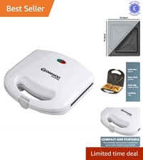 Compact 2-Slice Sandwich Toaster with Non-Stick Plates & Indicator Lights