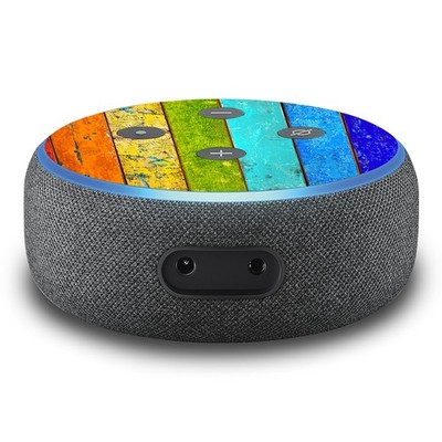 2er Set Aufkleber Holz Bunt passend für Alexa Echo Dot Gen.3 Assistant R137-29