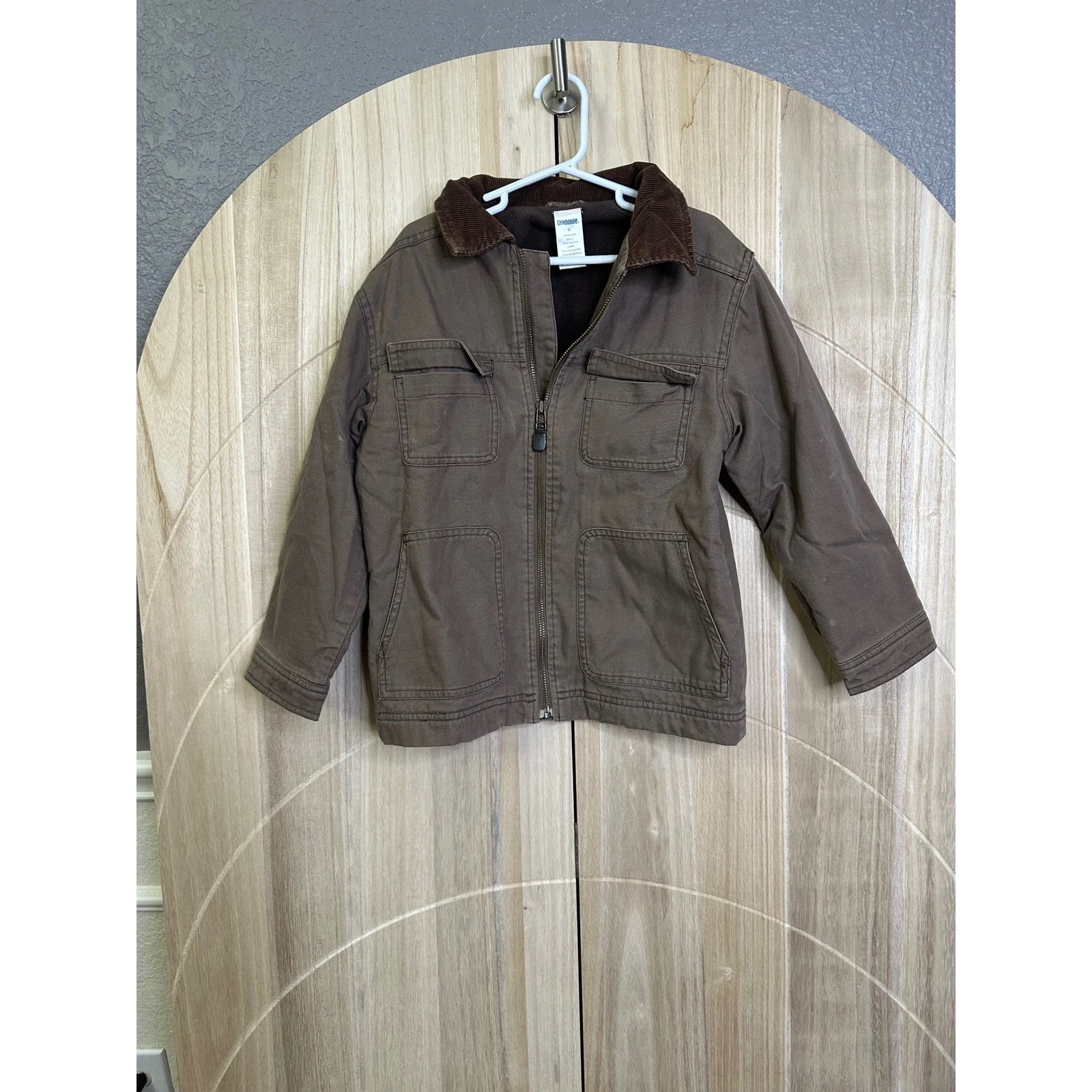 Gymboree Kids Brown barn jacket Canvas Corduroy Collar Coat Jacket Size 6