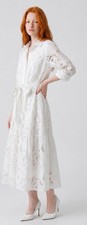 Chicos Dress Lace Cutout Belted Shirtdress Size 18 (2-b22)